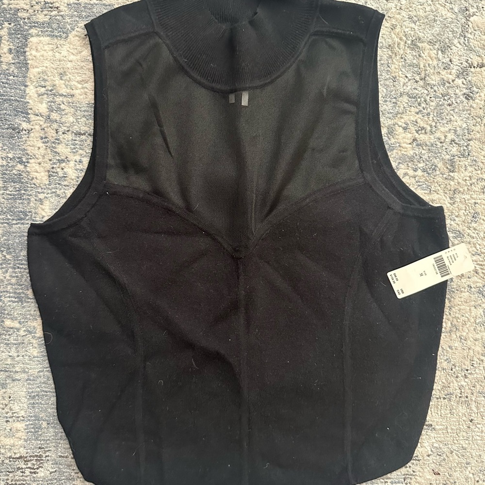 Anthropologie Black Mesh Sleeveless Top
